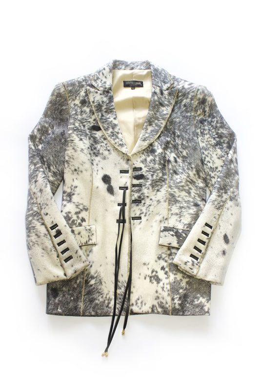 Roberto Cavalli FW 1999 wool & leather blazer