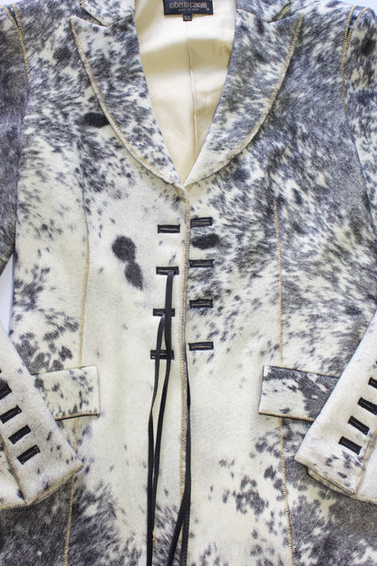 Roberto Cavalli FW 1999 wool & leather blazer
