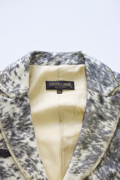 Roberto Cavalli FW 1999 wool & leather blazer