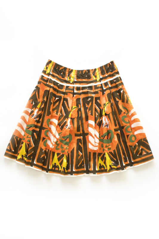 Prada SS 2004 patterned A-line skirt