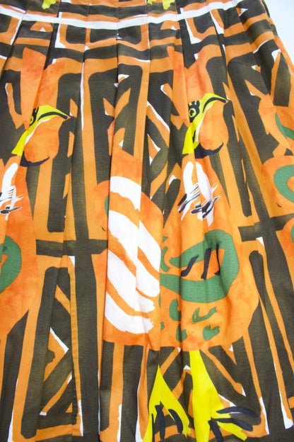 Prada SS 2004 patterned A-line skirt