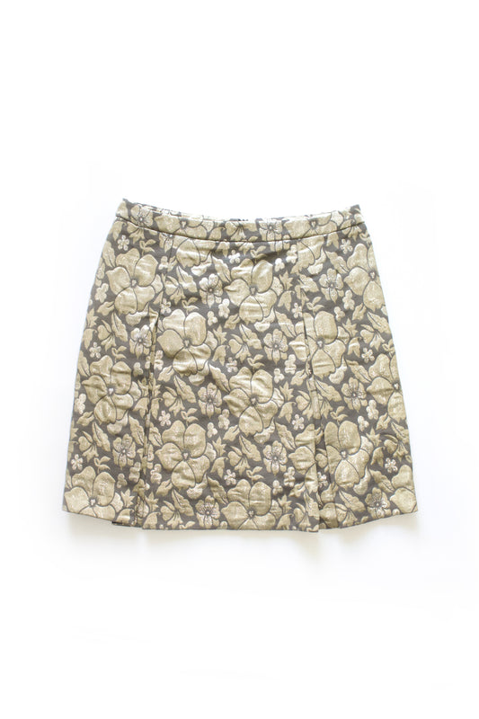 Miu Miu FW 2004 silver brocade skirt