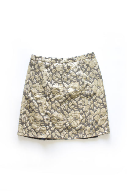 Miu Miu FW 2004 silver brocade skirt