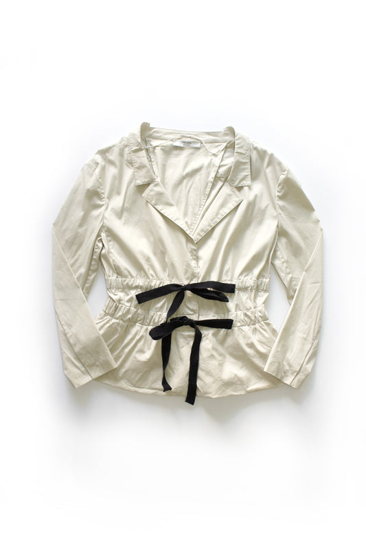 Prada SS 2009 cream blazer with tie details