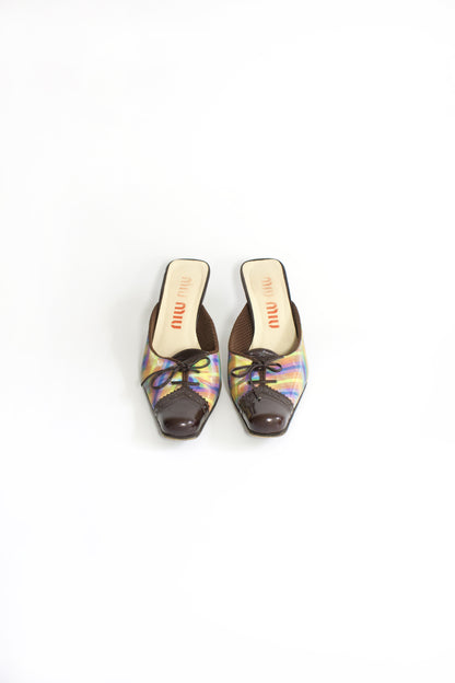 Miu Miu FW 1999 holographic kitten heels