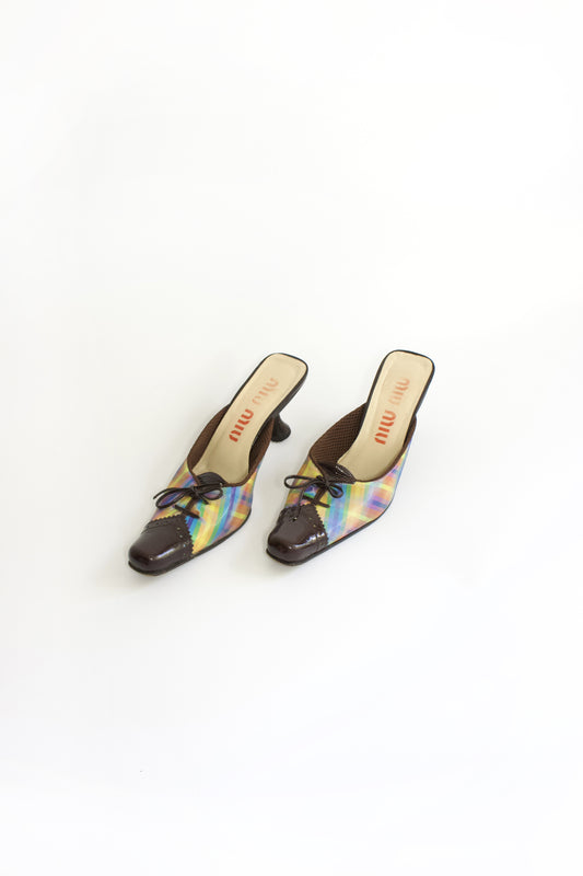 Miu Miu FW 1999 holographic kitten heels