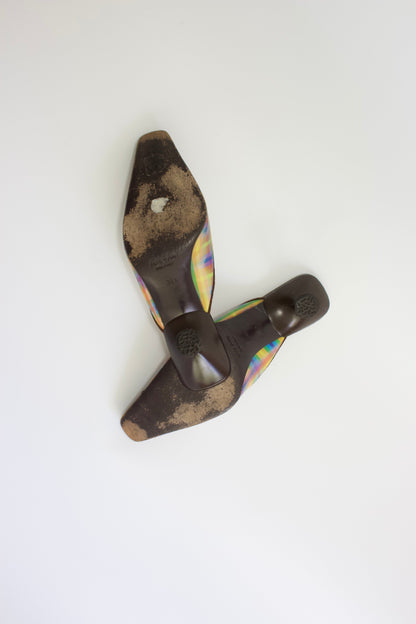Miu Miu FW 1999 holographic kitten heels