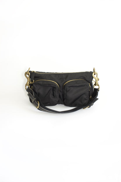 Miu Miu black nylon pocket shoulder bag