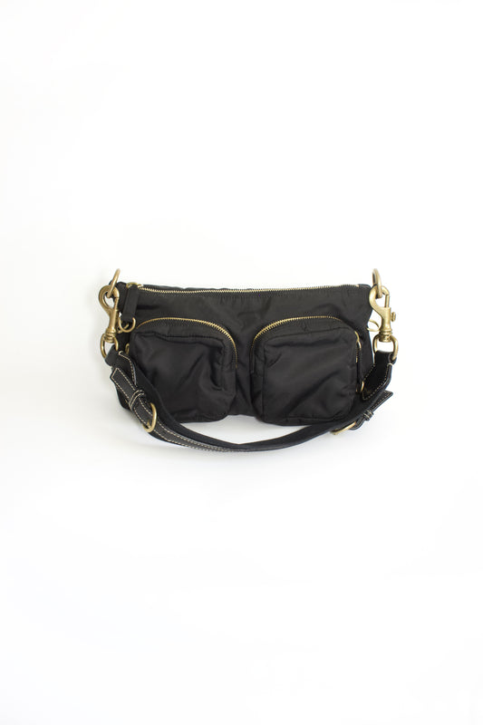 Miu Miu black nylon pocket shoulder bag