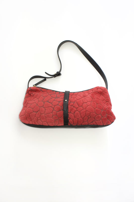Roberto Cavalli red fur baguette