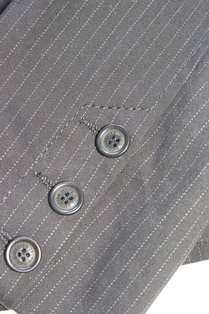 Jean Paul Gaultier black pinstripe blazer with back corset