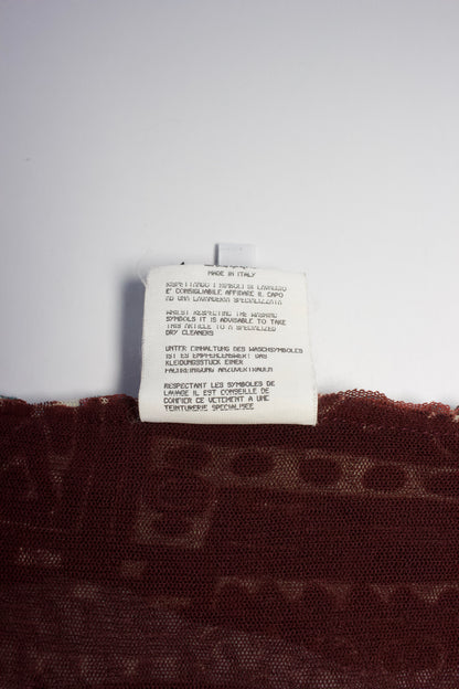 Jean Paul Gaultier brick-red and blue robe with ruffles