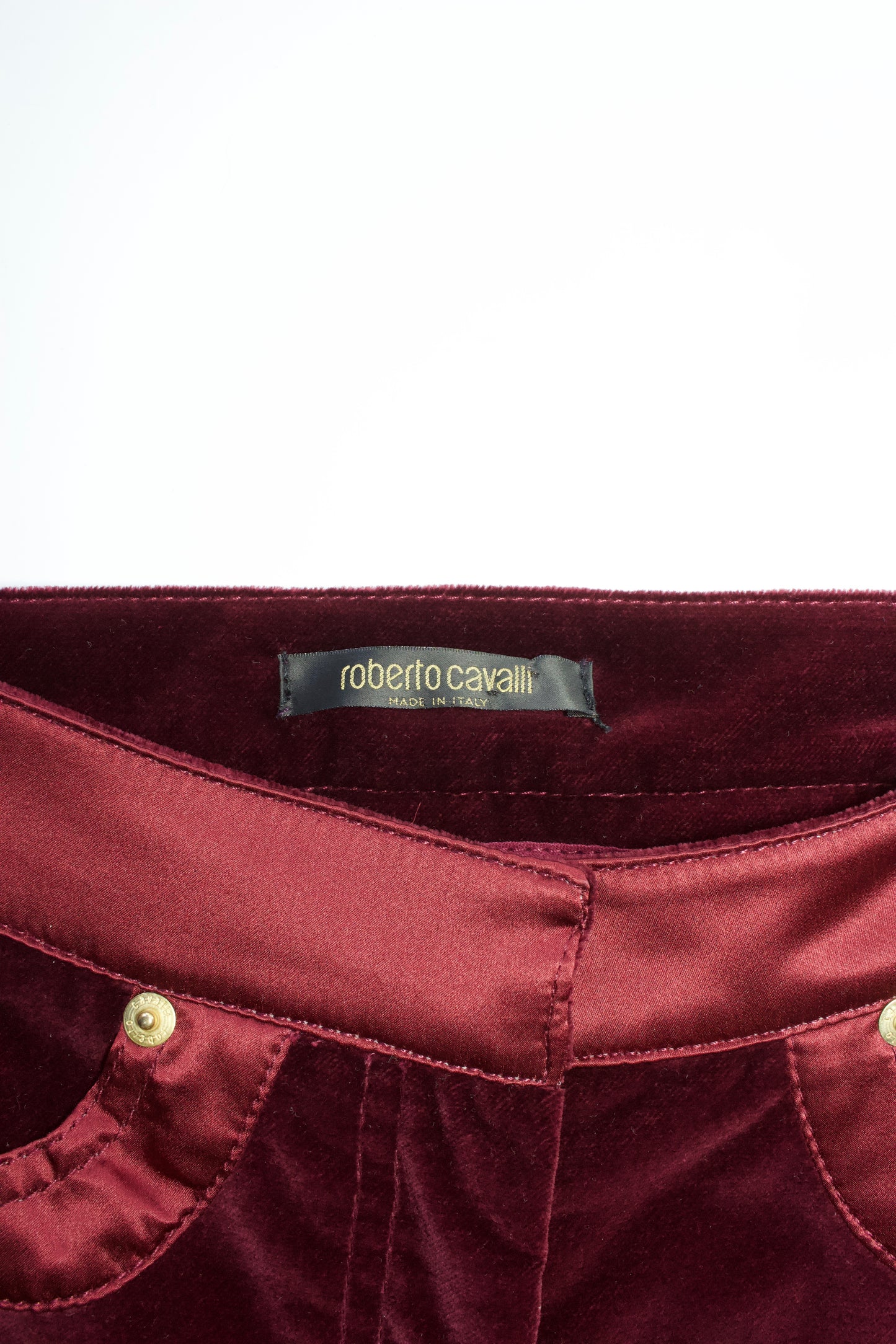 Roberto Cavalli FW 2004 purple velvet trousers