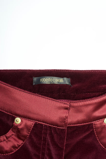 Roberto Cavalli FW 2004 purple velvet trousers