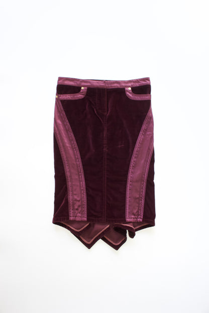 Roberto Cavalli FW 2004 purple velvet skirt