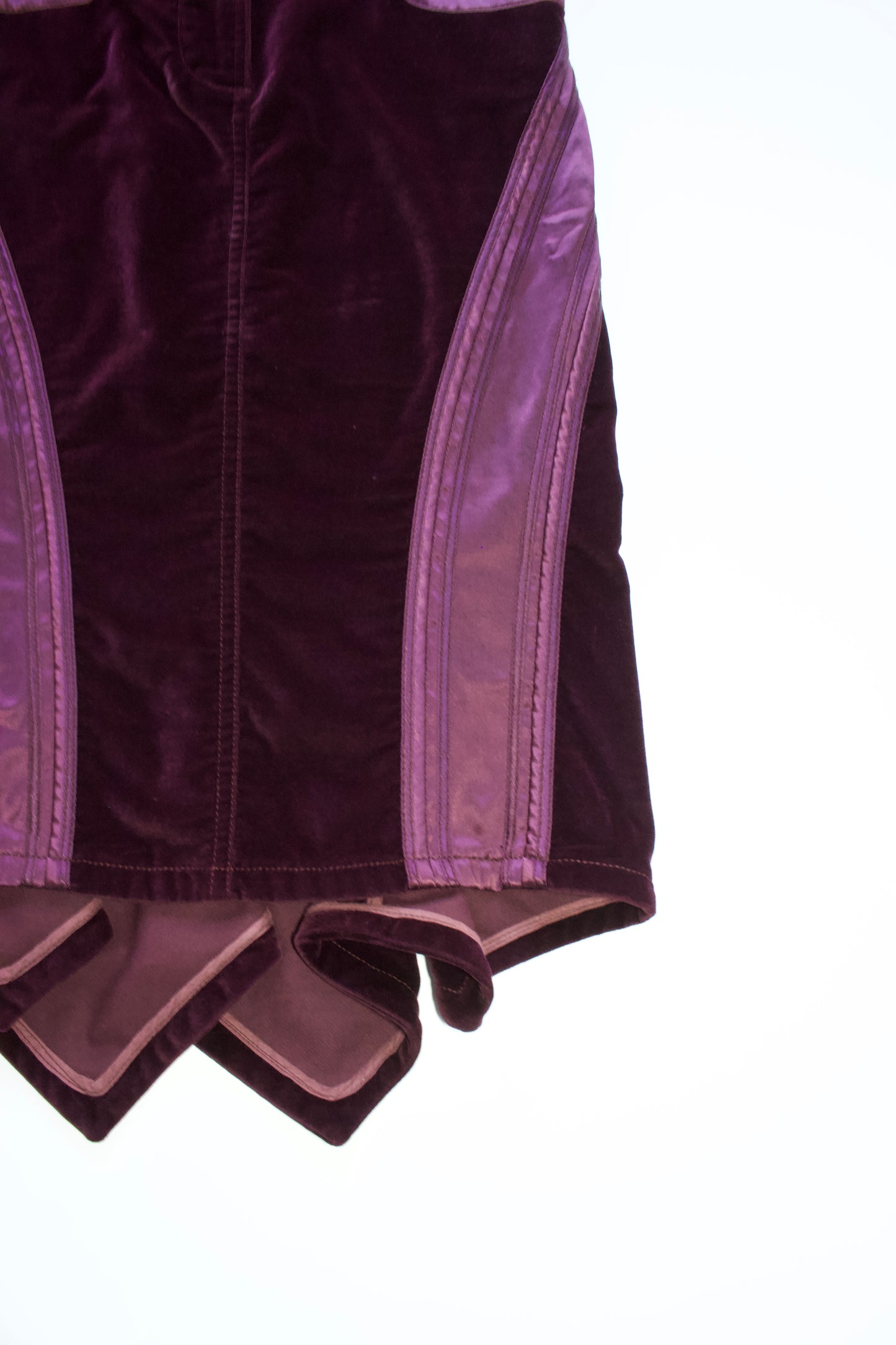 Roberto Cavalli FW 2004 purple velvet skirt