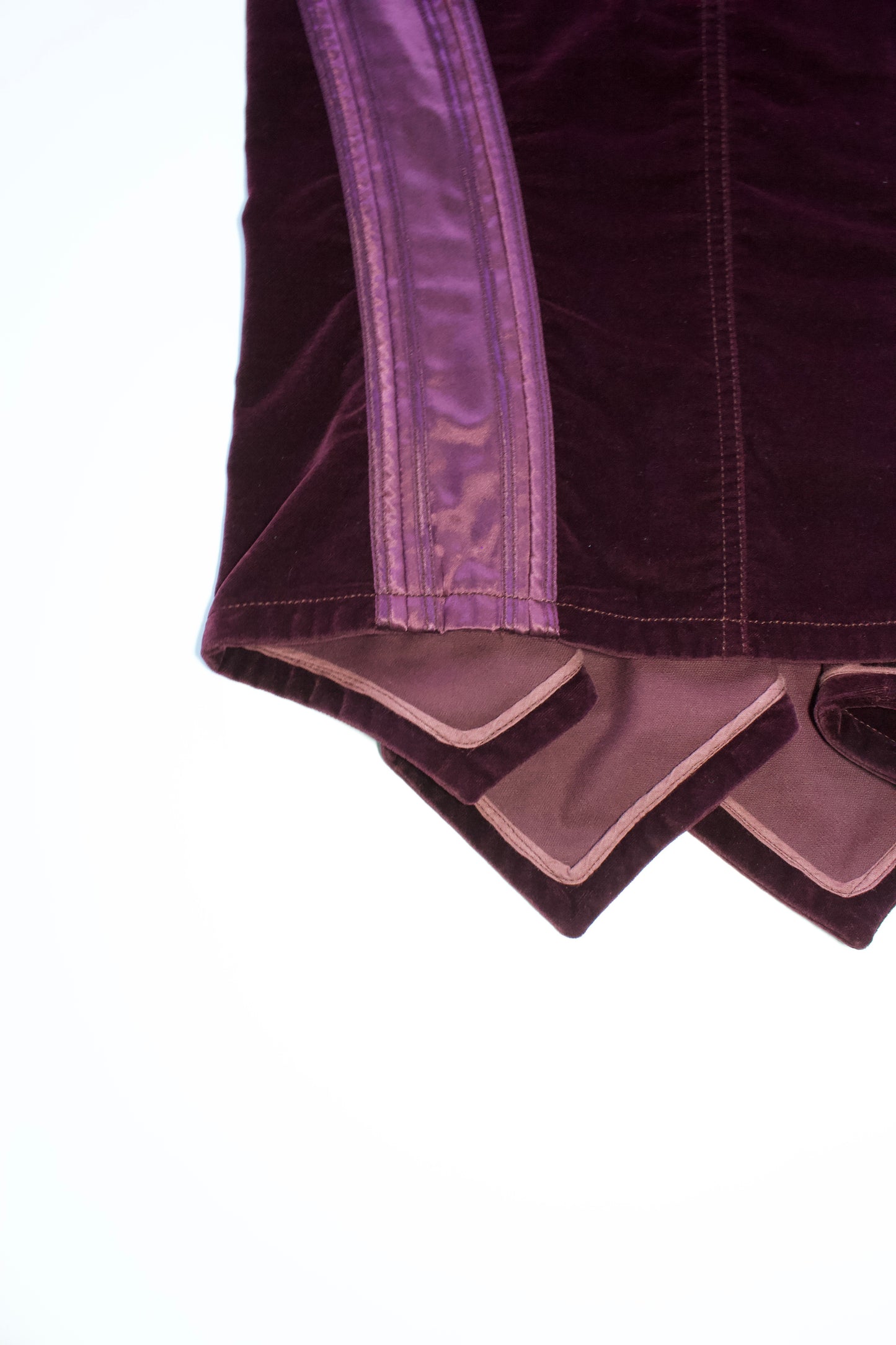 Roberto Cavalli FW 2004 purple velvet skirt