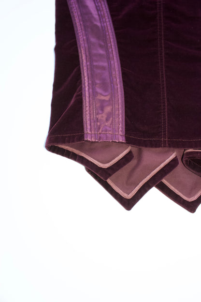 Roberto Cavalli FW 2004 purple velvet skirt