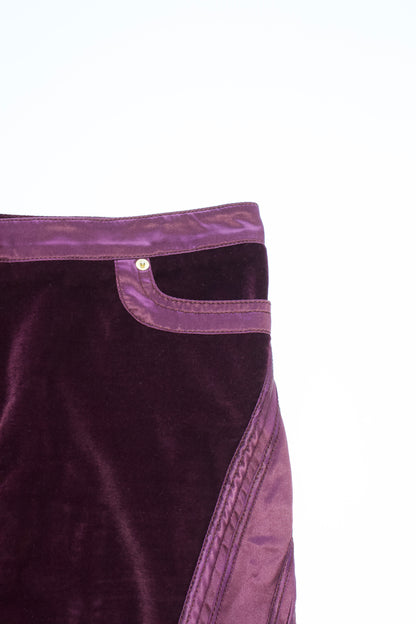 Roberto Cavalli FW 2004 purple velvet skirt
