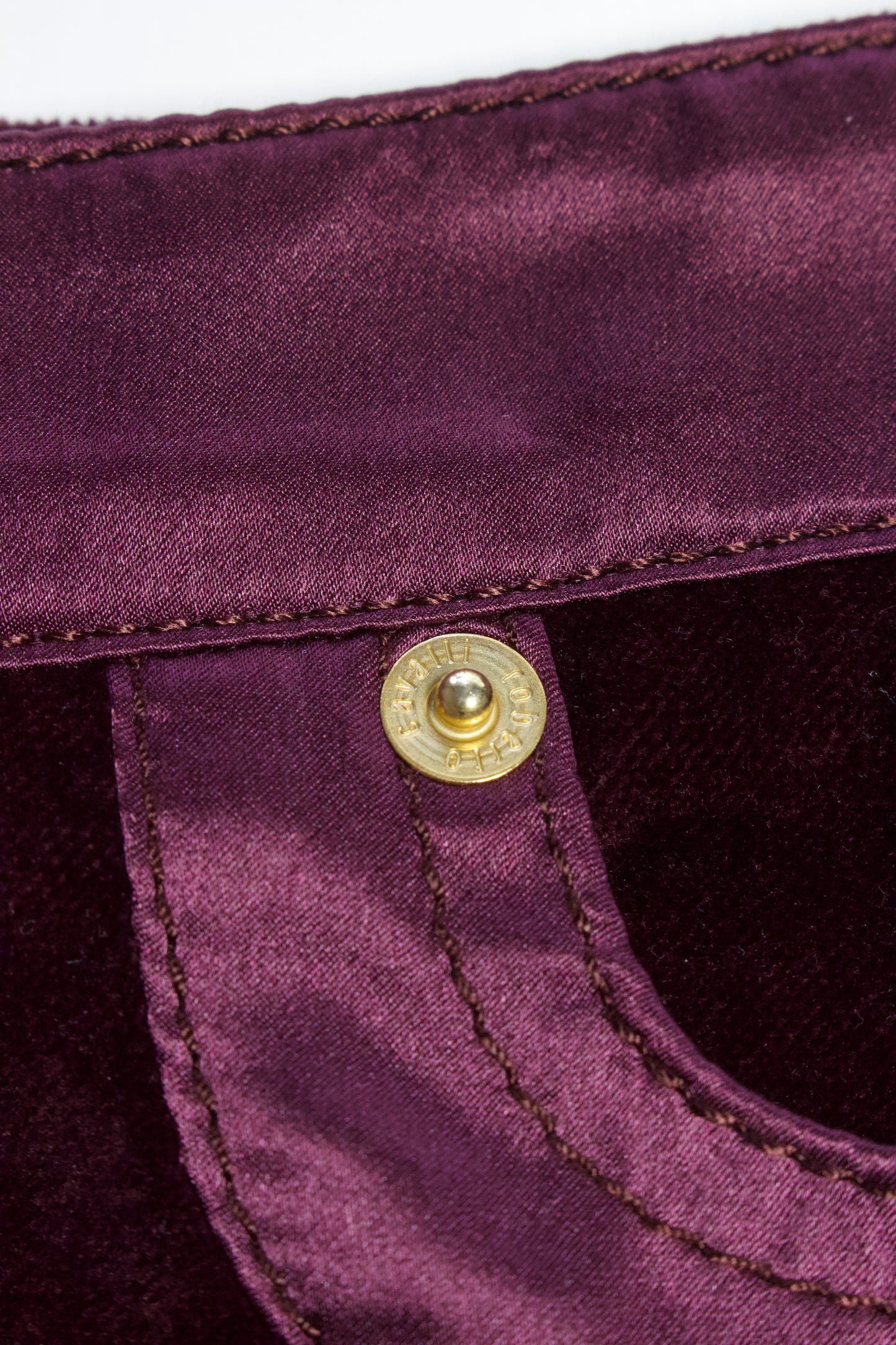 Roberto Cavalli FW 2004 purple velvet skirt