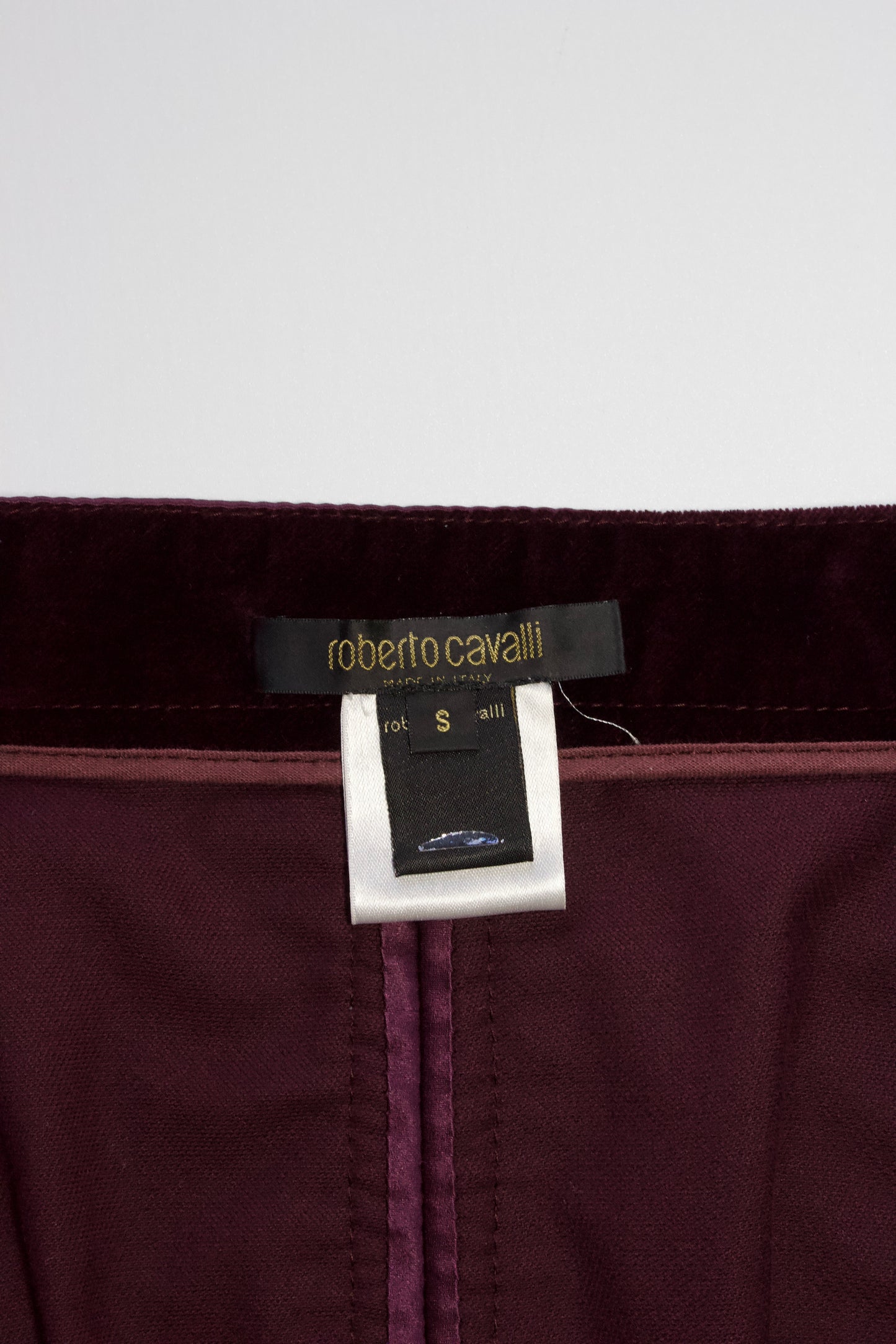 Roberto Cavalli FW 2004 purple velvet skirt