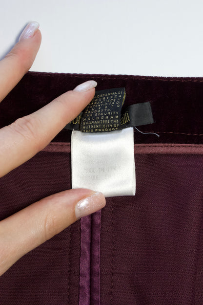 Roberto Cavalli FW 2004 purple velvet skirt