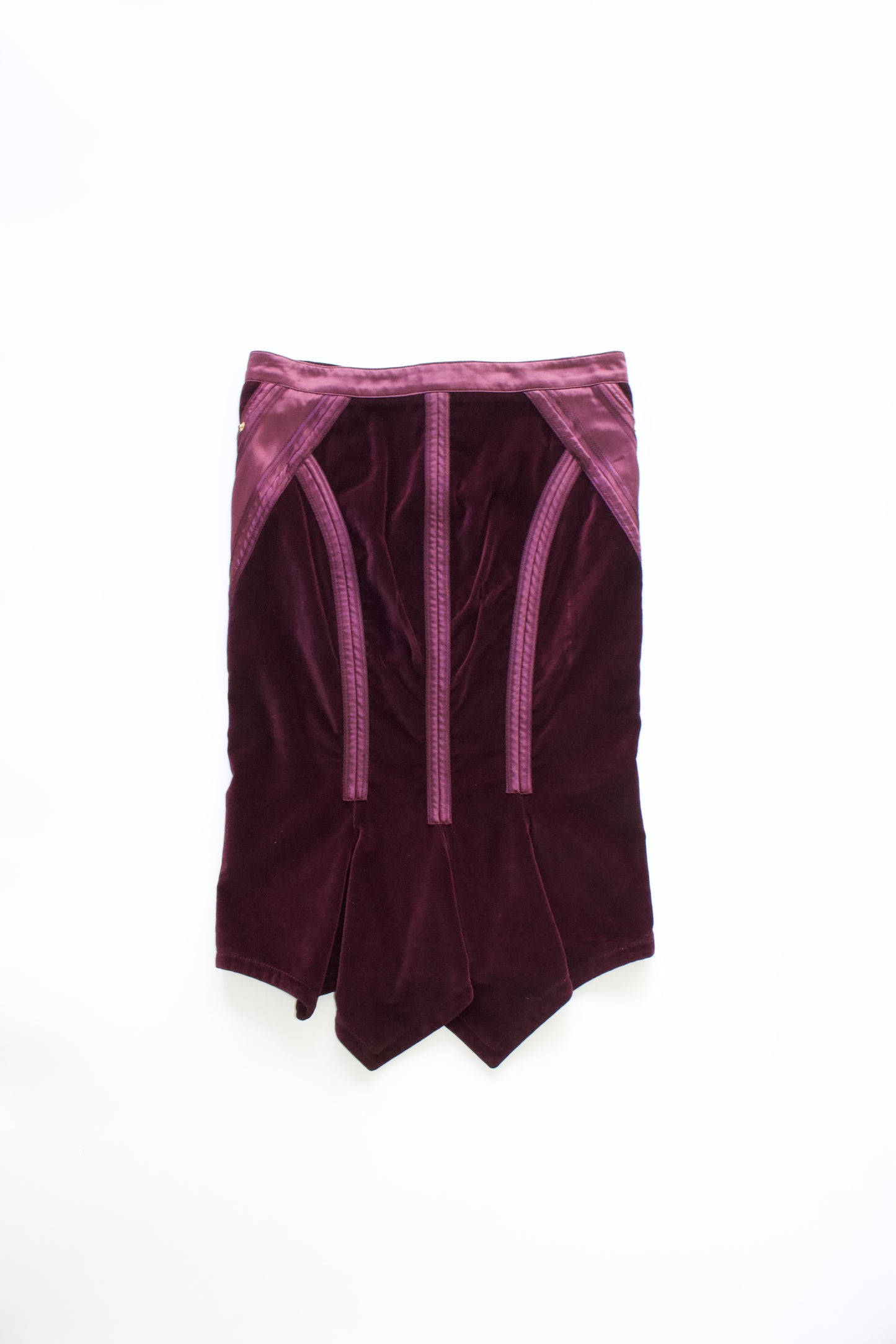 Roberto Cavalli FW 2004 purple velvet skirt