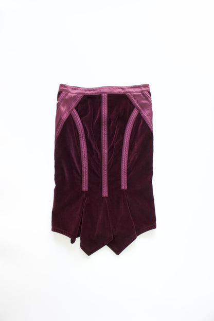 Roberto Cavalli FW 2004 purple velvet skirt