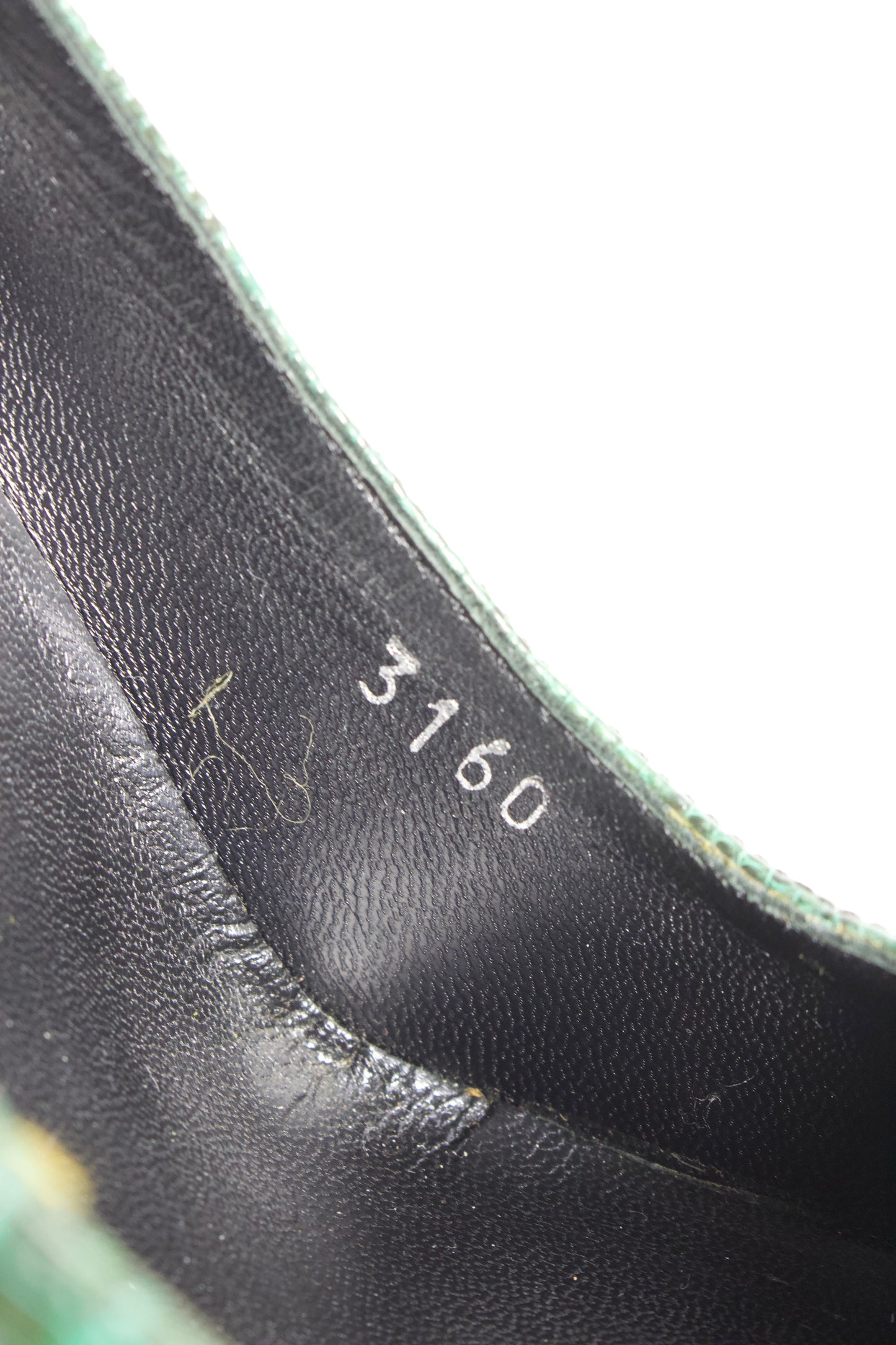 Prada FW 2004 green plaid curved heels