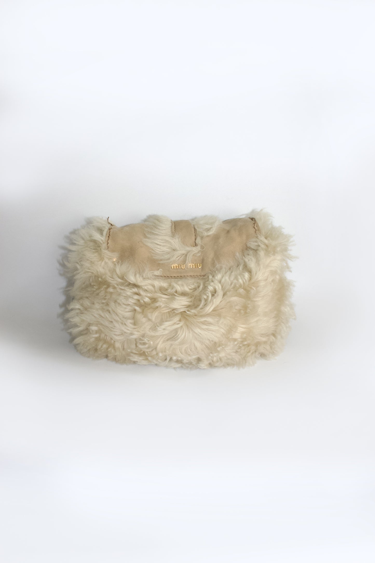 Miu Miu FW 2011 white sheepskin Coffer bag