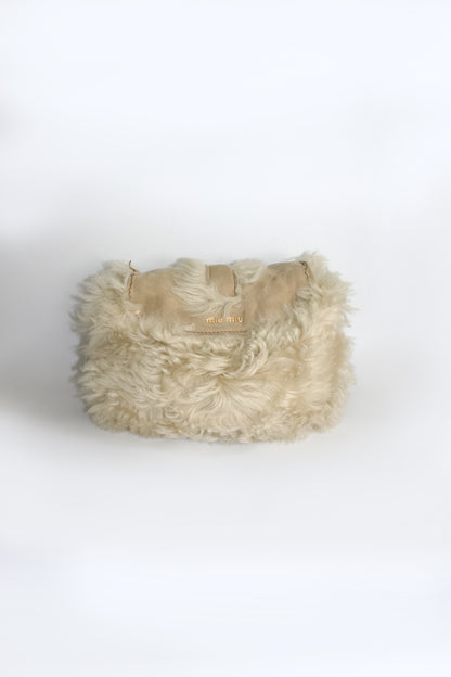 Miu Miu FW 2011 white sheepskin Coffer bag