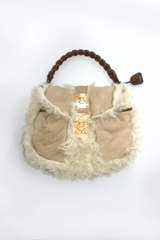 Miu Miu FW 2011 white sheepskin Coffer bag