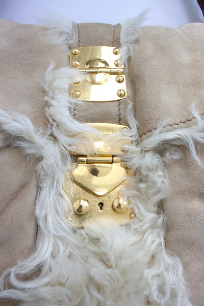 Miu Miu FW 2011 white sheepskin Coffer bag