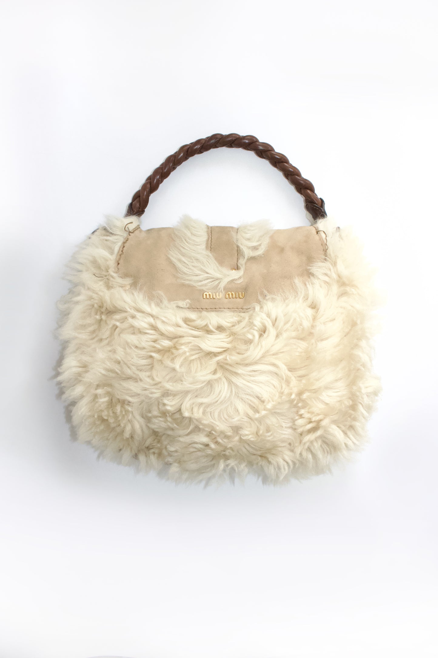 Miu Miu FW 2011 white sheepskin Coffer bag