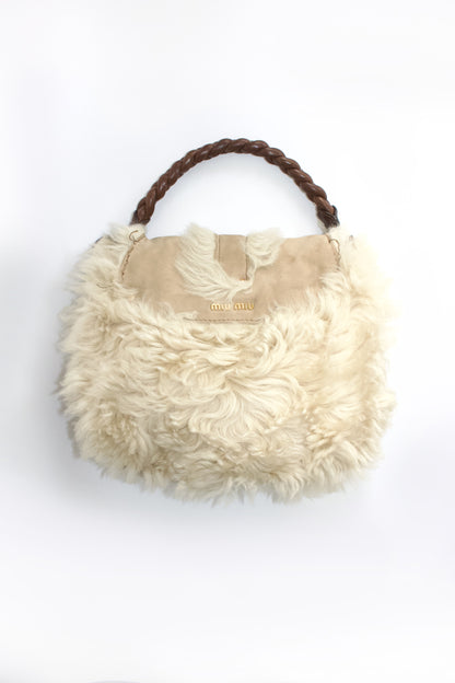 Miu Miu FW 2011 white sheepskin Coffer bag