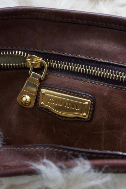 Miu Miu FW 2011 white sheepskin Coffer bag