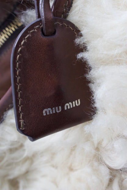 Miu Miu FW 2011 white sheepskin Coffer bag