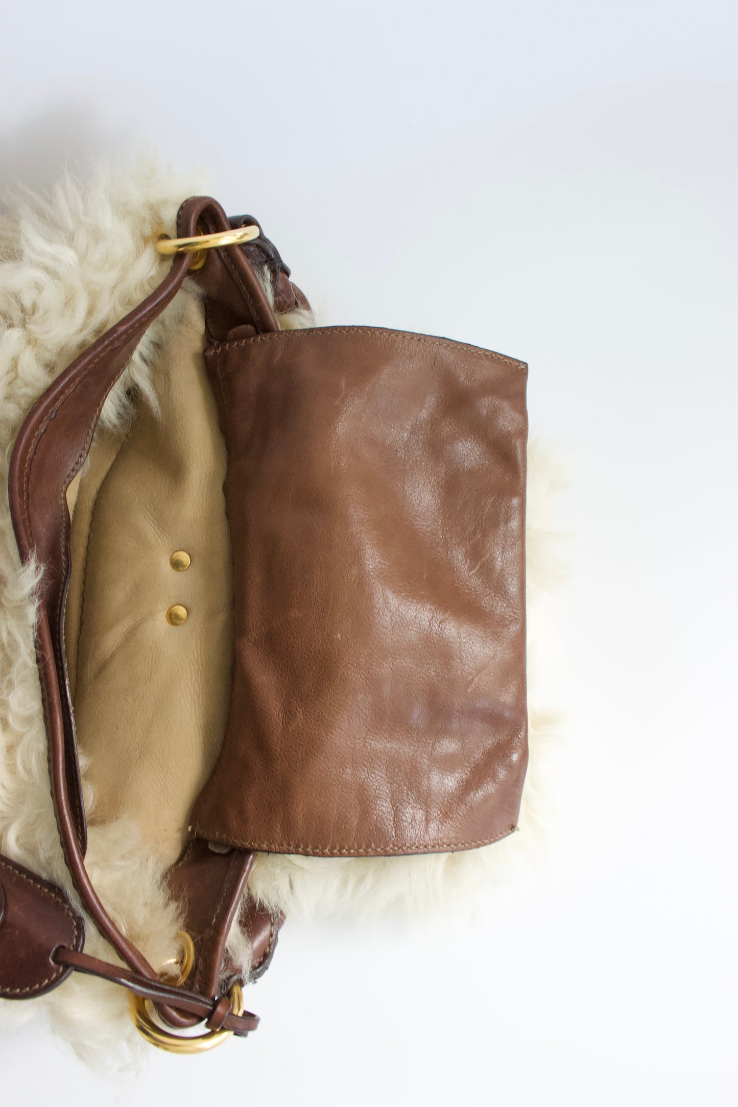 Miu Miu FW 2011 white sheepskin Coffer bag