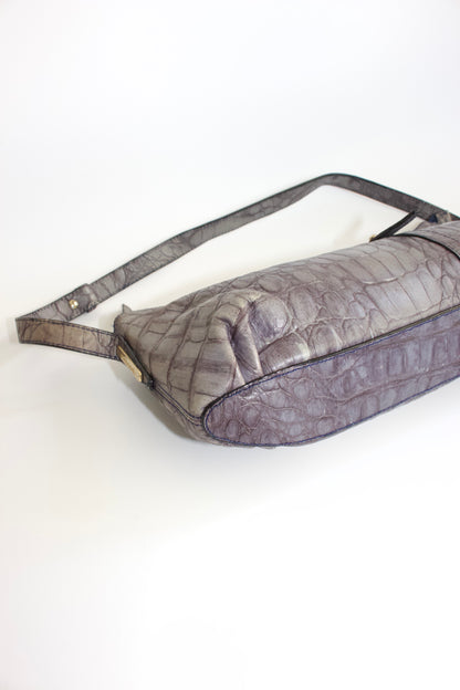 Roberto Cavalli grey leather baguette