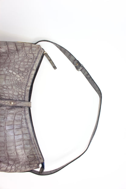 Roberto Cavalli grey leather baguette