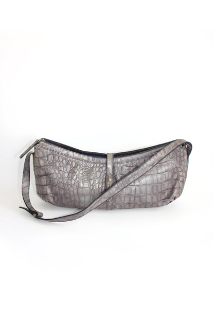 Roberto Cavalli grey leather baguette
