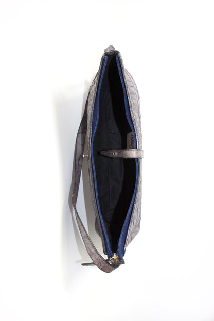 Roberto Cavalli grey leather baguette