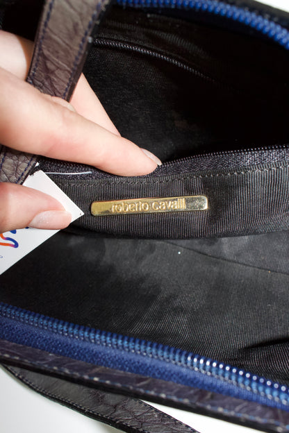 Roberto Cavalli grey leather baguette