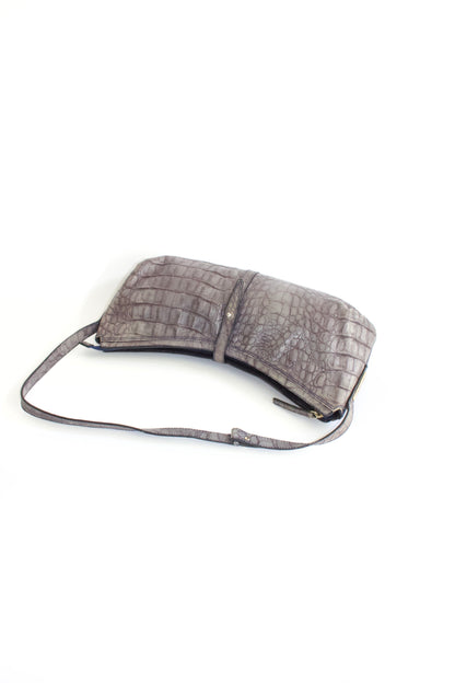 Roberto Cavalli grey leather baguette