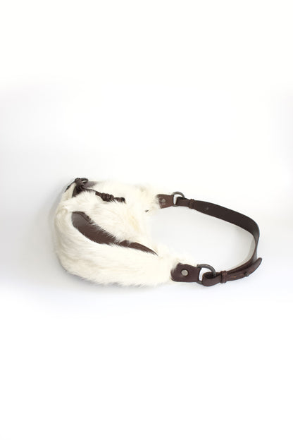 Valentino Garavani white fur shoulder bag