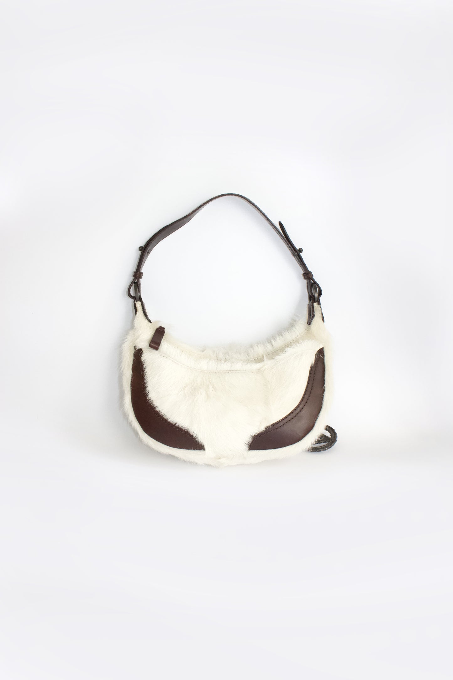 Valentino Garavani white fur shoulder bag