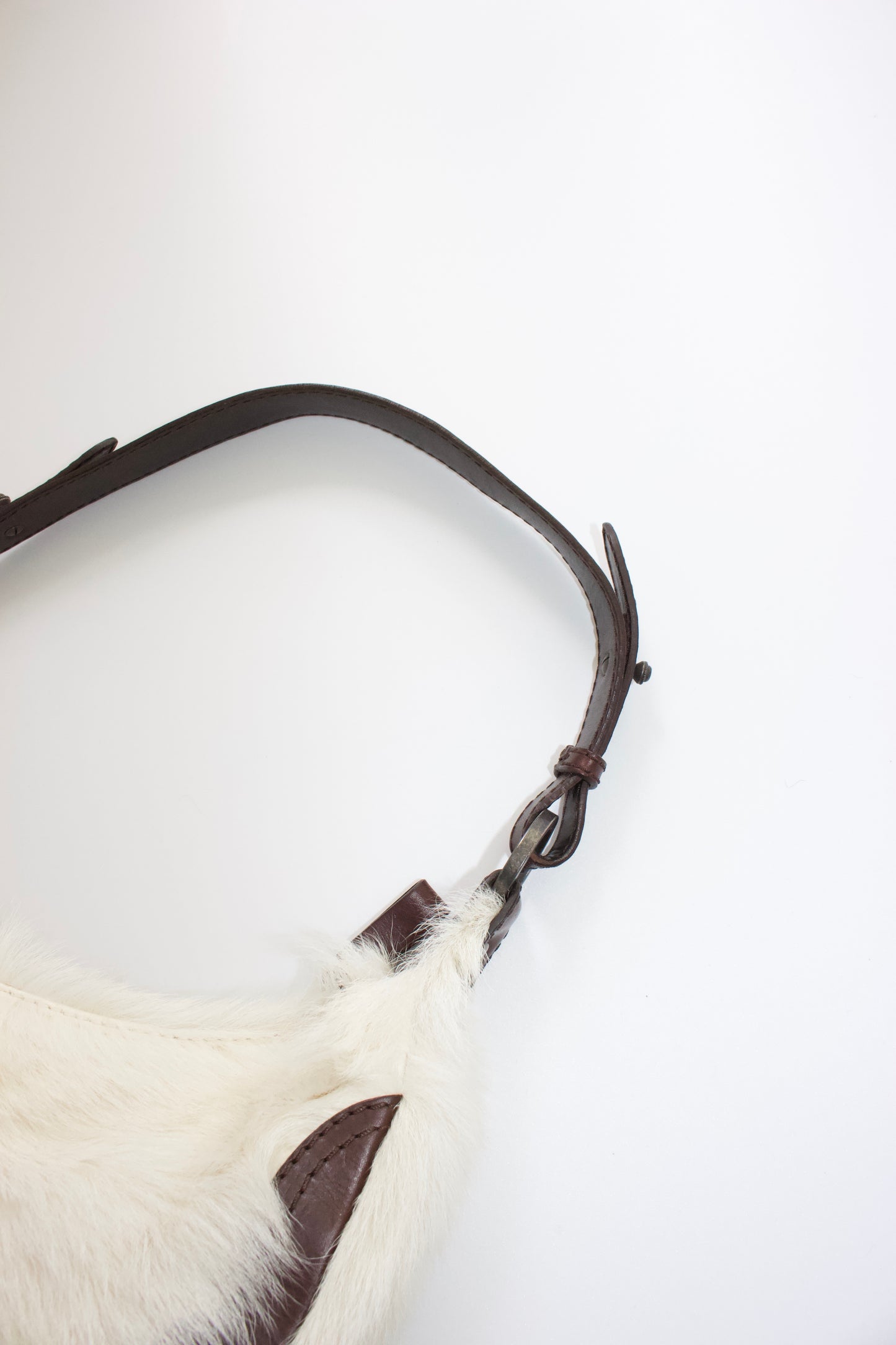 Valentino Garavani white fur shoulder bag