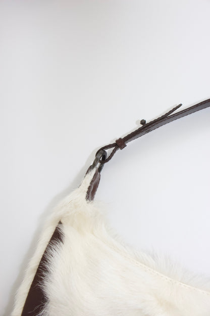 Valentino Garavani white fur shoulder bag