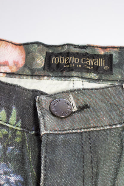 Roberto Cavalli FW 1994 floral jeans
