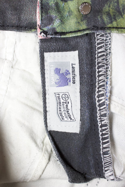 Roberto Cavalli FW 1994 floral jeans
